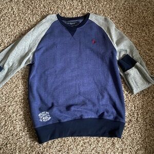 Polo by Ralph Lauren Men's Blue and Gray Sweatshirt
Size Medium